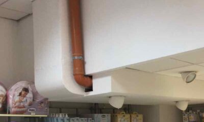 Benevento: mitigazione Radon in negozio - Dettaglio tubo aspirazione 02