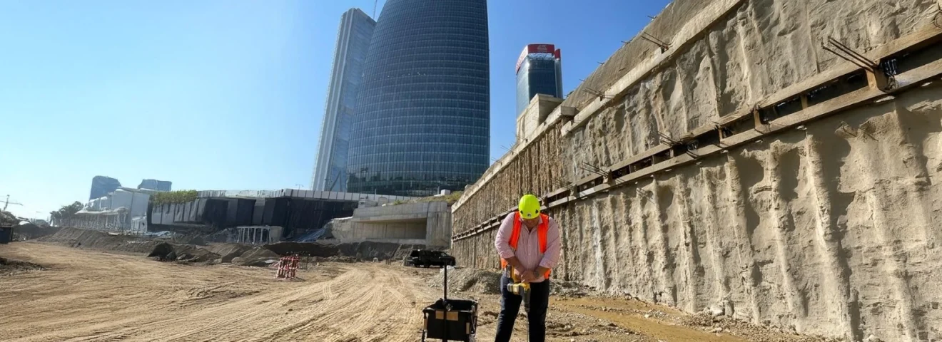 Valutazione del rischio Radon: misurazione nel terreno presso il cantiere City Life Milano - Protezione Radon Srl